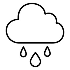 Raining Cloud Outline Icon