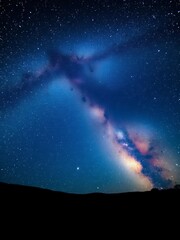 Fototapeta premium Dazzling Milky Way arc illuminates the night, a breathtaking celestial spectacle, astronomy, space