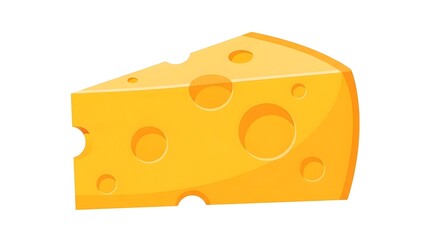 Swiss cheese or emmental cheese flat color icon for food apps and websites  