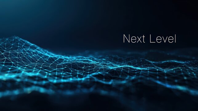 A futuristic digital landscape evokes the idea of future achievement. ..Created with Generative AI, not depicting real subjects.