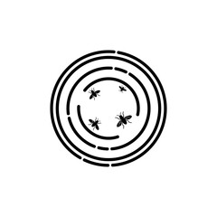 World Wetlands Water Waves Top down circular water with floating insect silhouettes