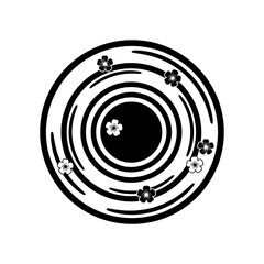 World Wetlands Water Waves Circular ripples with small flower pattern top down view