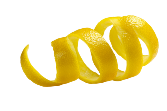 Lemon Peel Loop Isolated on White High-Detail Photo