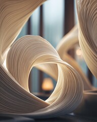 Soft curved lines weaving calmly, wellness, gentle inner harmony