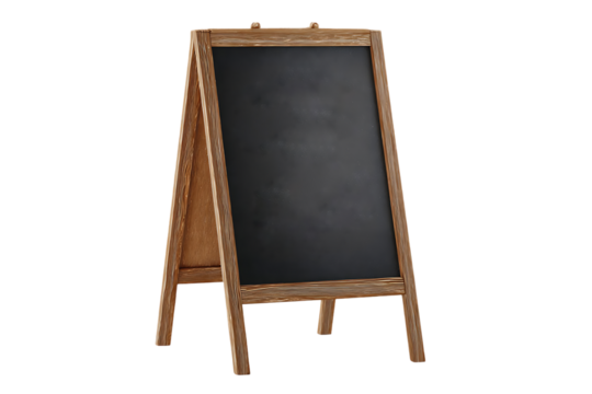 Rustic wooden a frame chalkboard sign for advertising and menus