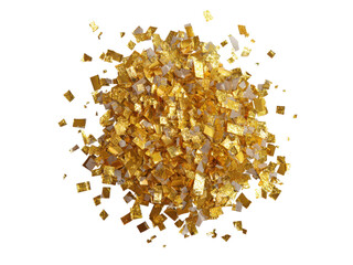 Golden Glittering Confetti Pieces Scattered image, Isolated, Png Transparent Background