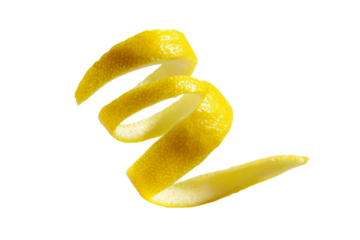 Elegant Lemon Peel Swirl Isolated on White