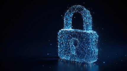 A digital padlock in a dark, atmospheric setting, a symbolic representation of cybersecurity, data protection, and online safety. ..Created with Generative AI, not depicting real subjects.