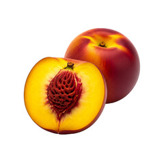 Peach fruit isolated on white background.Clipping path