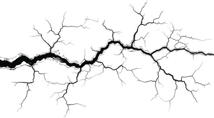 Crack vector texture with jagged ground fracture