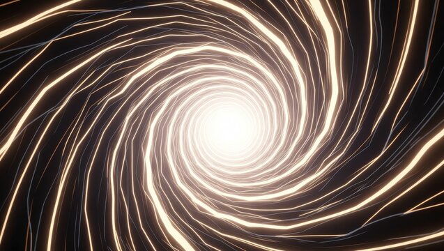 Glowing light spiral tunnel abstract