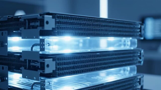 Liquid Cooled Server Stack Close Up