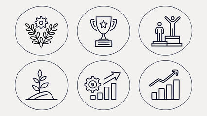 s-repres: Business Success and Growth Line Icons Setenting 19.eps