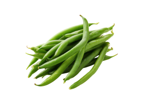 Fresh green beans pile vegetable food, Isolated, Png Transparent Background