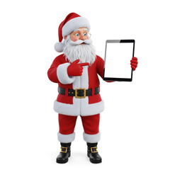 santa claus holding a blank sign