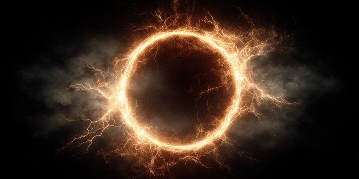 Glowing gold power ring PNG