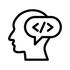 Prompt Thinking Line Icon of Prompt Engineering Icon Set