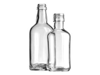 Clear glass containers with threaded necks bottle transparent, Isolated, Png Transparent Background