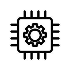 Obraz premium Embedded Processor Line Icon of Cyber-Physical Systems Icon Set
