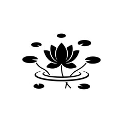 World Wetlands Wide lotus flower scattered leaves vector illustration