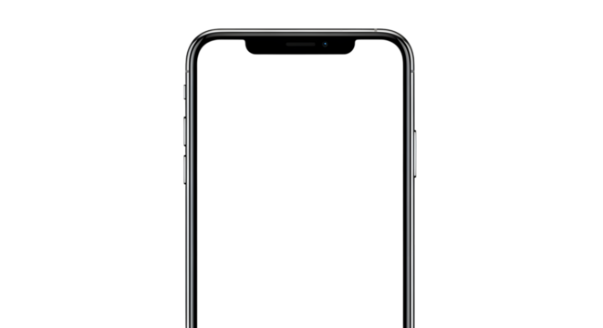 Modern smartphone isolated on transparent background