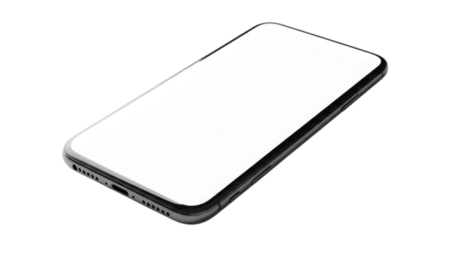 Modern smartphone isolated on transparent background