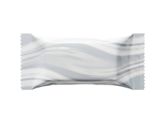 Minimalist glossy wrapper with subtle flowing shapes white background