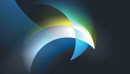 Abstract wave modern design. Dark background with glowing vibrant colors. Smooth elegant gradient curves illustration.