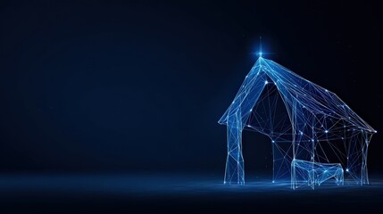 A serene digital depiction of the nativity, radiating a sense of peace and divine presence. ..Created with Generative AI, not depicting real subjects.