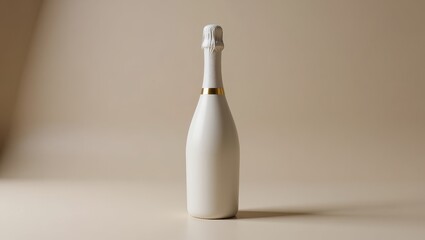 White champagne bottle with gold band