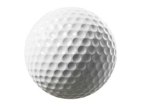 White dimpled sphere golf ball, Isolated, Png Transparent Background