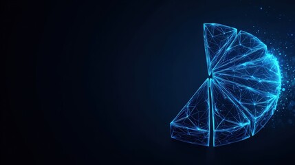 Obraz premium A captivating visual of a luminous pie chart composed of interconnected points and lines. ..Created with Generative AI, not depicting real subjects.