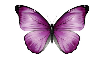 Obraz premium Vibrant purple butterfly with intricate wing patterns on a clean white background