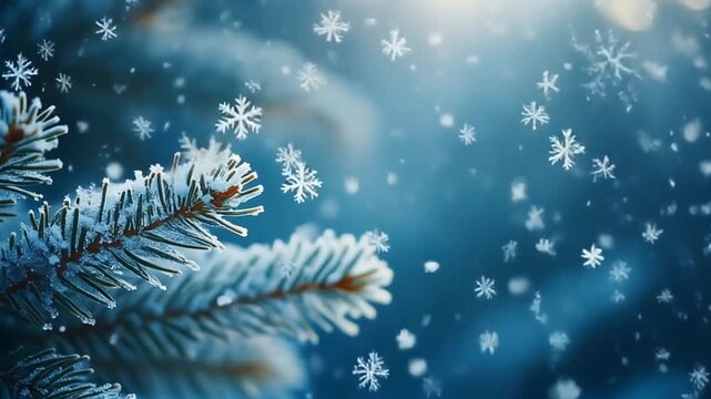 christmas background with fir branches