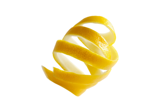 Bright Citrus Lemon Peel Floating High Detail