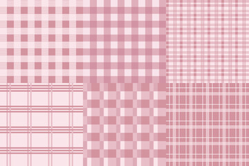 Minimal Pink Tartan Seamless Pattern Set
