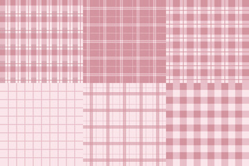 Pink Plaid Seamless Pattern Vector Collection