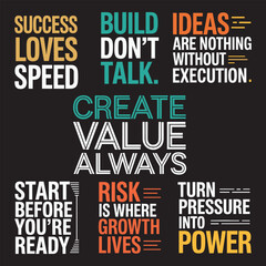 Motivational Quotes Success Speed Ideas Execution Create Value Start Ready Risk Growth Power
