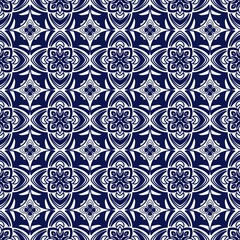 Fototapeta premium wallpaper ,flower ,repeat ,tile ,seamless ,pattern ,geometric , blue