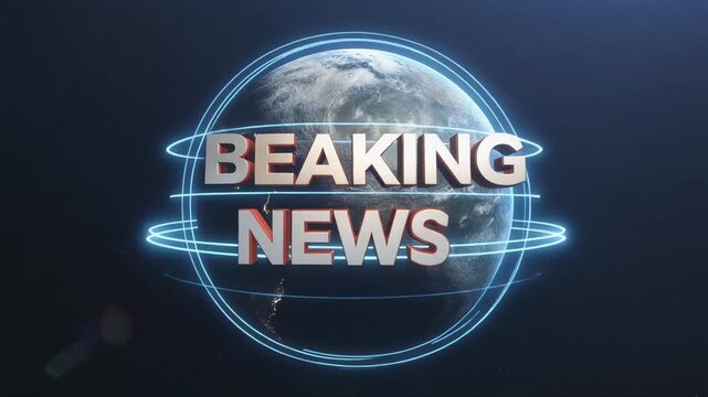 Ultra-realistic Breaking News Intro with Rotating 3D Earth and Dark Digital Studio