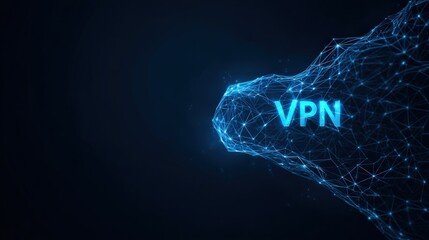 A digital representation of VPN technology, showcasing a secure network connection. ..Created with Generative AI, not depicting real subjects.