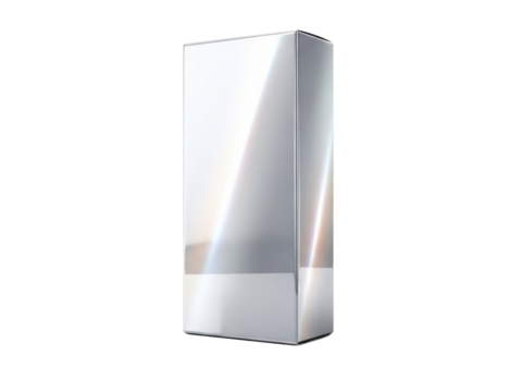 Glossy packaging concept featuring soft reflective gradients white background