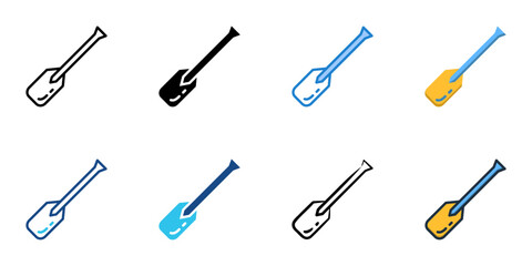 Paddle icon set multiple style vector collection 
