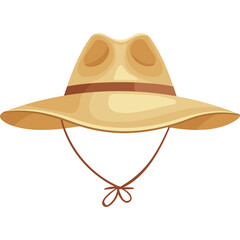 Straw Cowboy Hat with Chin Strap Neutral Color and Wide Brim Ideal for Outdoor Activities and Sun Protection