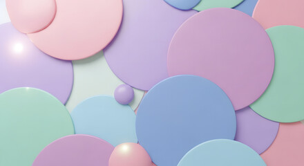 Abstract pastel circles overlapping and creating a soft aesthetic background.