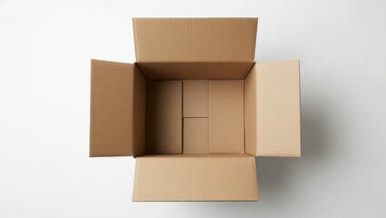 Open cardboard box top view