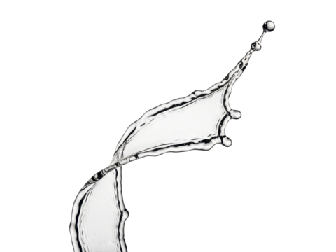 Toner splash clear liquid minimal shape isolated crisp white background