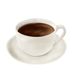 Obraz premium 喫茶店のブラックコーヒーイラスト