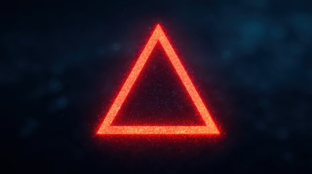 A glowing red triangle symbol against a dark background, exuding a modern and digital aesthetic.