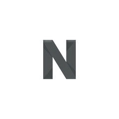 Fototapeta premium Tall letter N icon isolated on black background with subtle lighting and a sleek geometric design representing modern branding and digital identity